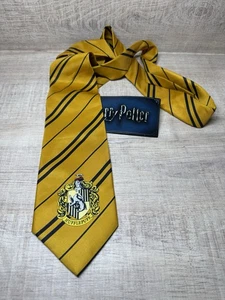 Harry Potter Hufflepuff Yellow Stripe Necktie Tie Wizarding World Halloween - Picture 1 of 4