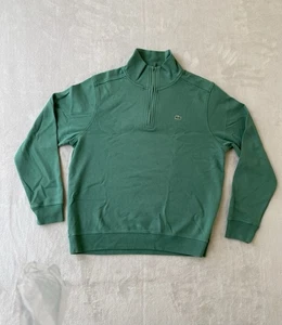 Lacoste Pullover Viertelreißverschluss Herren Größe 6 angedeuteter Rollkragen Alligatorgrün - Bild 1 von 8
