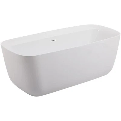 Elegante Bañera de Plástico Calum 67" Decoración en Blanco Brillante Foto 1 de 4
