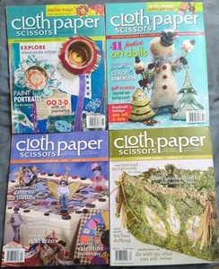 Lot of 4 Cloth Paper Scissors Magazines Collage Art Crafts - Picture 1 of 5