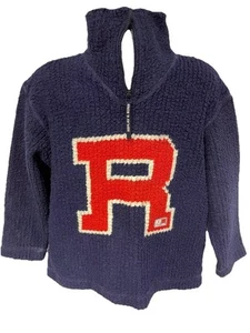 REPLAY & SONS BLUE ZIP NECK LOGO EMBELLISHED BOYS JUMPER SIZE V1 - Picture 1 of 1