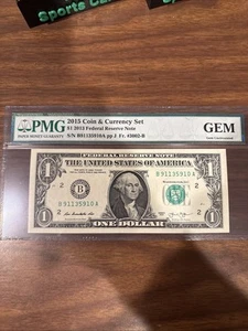 PMG 2015 COIN & CURRENCY $1 2013 FEDERAL RESERVE NOTE BILL GEM UNCIRCULATED #2 - Picture 1 of 2