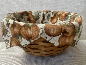 Longaberger Small Bowl Basket With Pumpkin Liner 2003 - Picture 1 of 5