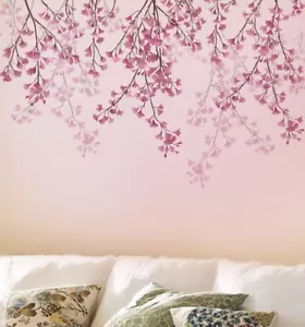 Weeping Cherry Stencil - Cherry Blossom Decor - Reusable Stencils for Makeovers - Picture 1 of 5