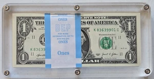 FULL Pack of 100 Consecutive One Dollar Bills $1 2021 UNC W/BEP Holder Dallas - Picture 1 of 3