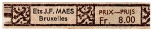 (I.B) Belgium Revenue : Cigarette Duty 8Fr (JF Maes) - Picture 1 of 1