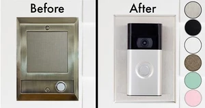 Doorbell Wall Plate for Ring 1/2/3/4; Upgrade NuTone & More - STAINLESS - Picture 1 of 10