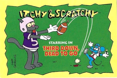 1993 SKYBOX THE SIMPSONS ITCHY AND SCRATCHY#I-11/51 BONGO TRADING CARD - Image 1 of 4