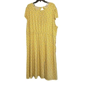 Tash & Sophie Nordstrom Yellow Lemon Print Midi Dress Sz 3X NWT - Picture 1 of 10