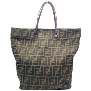 FENDI Zucca Tote Hand Bag Leather Authentic From Japan - Picture 1 of 12