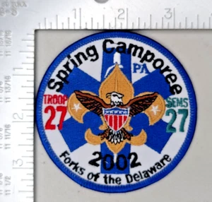 Parche BSA Forks of the Delaware Spring Camporee 2002 PA Troop 27 EMS Scouting - Imagen 1 de 2