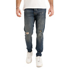 Men's Distressed Skinny Fit Stonewashed Ripped Jeans Trouser Denim Pants