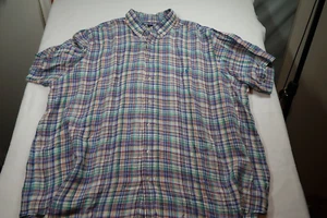 Ralph Lauren Shirt Men's Size 2XB Linen Cotton Plaid Colorful Casual Dress - Picture 1 of 8