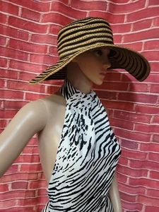 Blessed are the meek halter overlap Zebra Print white dress Women's Sz 4 NWT #C3 - Picture 1 of 11