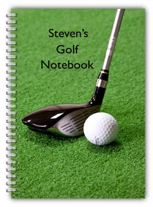 A5 Personalised Golf Man Lady Notebook Notes 100 Lined Pages New Gift Present - Picture 1 of 8