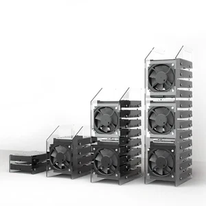 2/4/8/12 Bay Acryl Festplatten Rack 3,5 Zoll HDD Halterung Halter Box Käfig Case - Bild 1 von 28