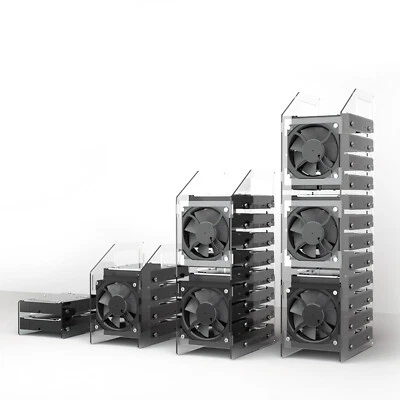 2/4/8/12 Bay Acrylic Hard Disk Rack 3.5 Inch HDD Bracket Holder Box Cage Case - Image 1 of 4