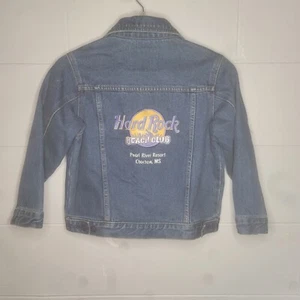 Hard Rock Cafe Denim Jean Jacket Beach Club Chocktaw Kids Large - Picture 1 of 5