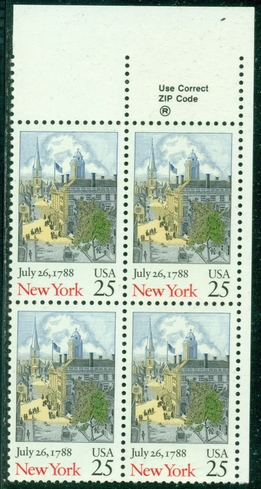 SCOTT # 2346 ZIP BLOCK, NEW YORK, MINT, OG, NH, GREAT PRICE! - Image 1 of 1