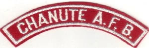 BOY SCOUT CHANUTE A.F.B. MILITARY BASE RED & WHITE HALF STRIP 1/2MBS - Picture 1 of 1