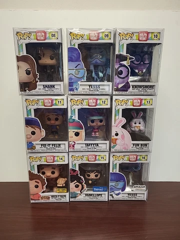 Funko Pop! Wreck It Ralph 08-16 Lot Of 9 Shank Yesss Knowsmkre Fun Bun Vanellope Cover