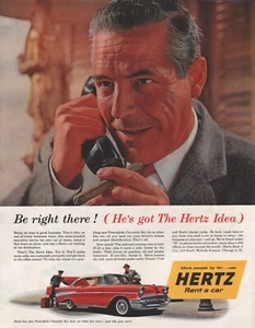 1957 HERTZ Rent-A-Car be Right There Transport Printanzeige - Bild 1 von 1