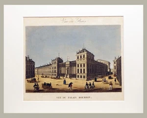 1830ca - Paris Palais Bourbon - Color engraving with passepartout (04334) - Picture 1 of 2