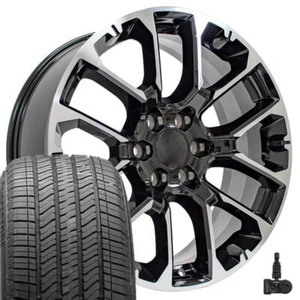 22 inch Mach'd RPO Rims TPMS 275/50 Tires Set Fit Escalade Sierra Yukon - Picture 1 of 5