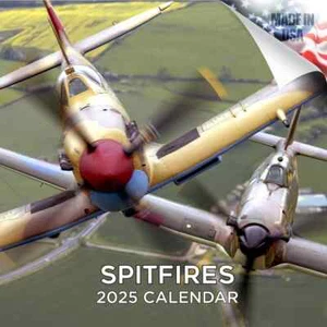 SPITFIRES Wall Calendar 2025 Aircraft Lover Gift World War Plane Man Cave - Picture 1 of 2