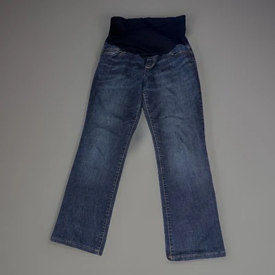 Pantalones de mezclilla Liz Lange Maternity 10 azul lavado oscuro pierna recta con clase Foto 1 de 4