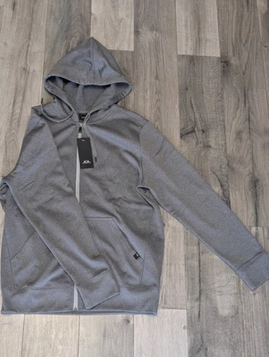 OAKLEY Mens Sweatshirt SM Small Heather Grey Crestible Full Zip Fleece Hooded - Image 1 of 4