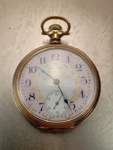 Waltham Taschenuhr 14k Gold Fill Gehäuse, Goldzahnräder, 20er Jahre, 15 Juwelen - Bild 1 von 24