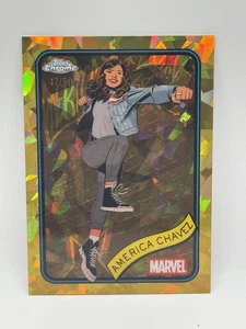 2025 Topps Chrome Marvel Sapphire America Chavez Gold /50 - Picture 1 of 2