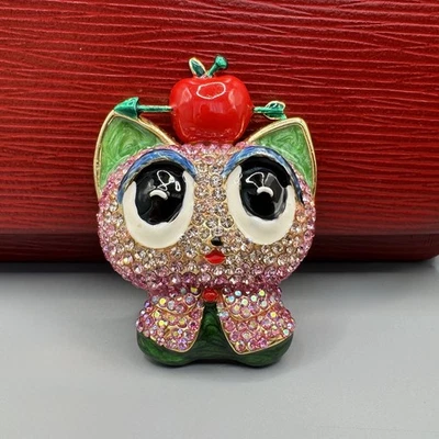 Sweet Kitschy Butler & Wilson Cartoon Cat Brooch AB Crystals - Image 1 of 2