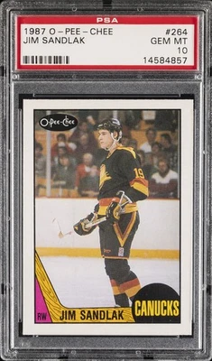 1987 O-PEE-CHEE #264 JIM SANDLAK PSA 10 - Image 1 of 2