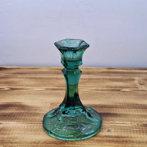 1x Indiana Glass Teal Green Glass Candlestick Holder Replacement - Picture 1 of 8