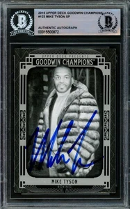 Mike Tyson Signed 2015 Upper Deck Goodwin Champions Card 123 Beckett #15500872 - Picture 1 of 2