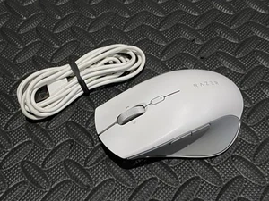 Razer Pro Click Mouse White RZ01-0299 Wireless Mouse w Dongle & Cable Ergonomic - Picture 1 of 8