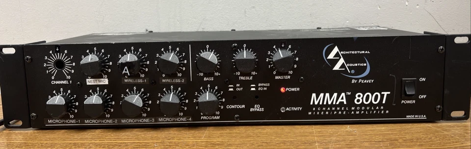 Peavey MMA 800T Eight Channel Modular Mixer Amplifier, Power Tested - Image 1 of 4