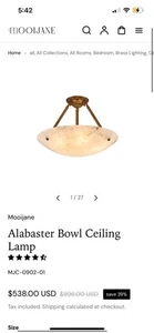 Designer Brunnen Pendelleuchte Alabaster Schirm 4977-RG Auslaufmodell - Bild 1 von 4
