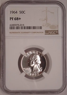 1964 Washington Quarter NGC PF 68+ Plus Rare Grade Beautiful Coin - Image 1 of 4