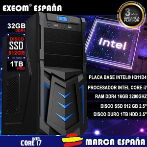 ORDENADOR SOBREMESA I7 32GB SSD 512 + 1TB HDD WINDOWS 11 - Imagen 1 de 8