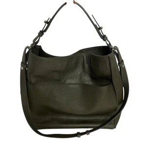 Bolso de hombro AllSaints de cuero gris mástil - Imagen 1 de 12