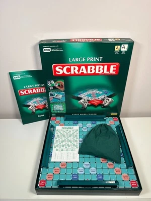 Scrabble Large Print RNIB Approved Game For Partially Sighted People - VGC - Image 1 of 4