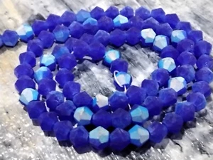 Estilo de cristal austriaco, vidrio facetado, grado AA, bicono, 4x4 mm, azul oscuro, 87 piezas - Imagen 1 de 4