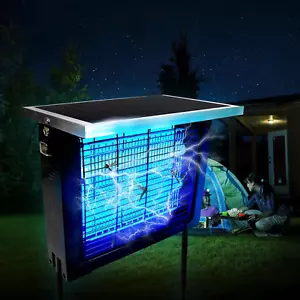 Solar Bug Zapper Outdoor for 2000 Sq.Ft, Portable Mosquito Zapper with 13 FT Ext - Picture 1 of 12