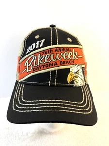 76th Bike Week Daytona Beach Eagle 2017 naranja - negro-beige malla trasera gorra sombrero - Imagen 1 de 8