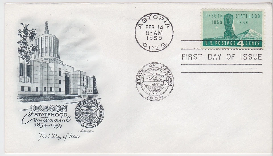 TurtlesTradingPost - Oregon Statehood  #1124 - 1959  Artmaster FDC - Image 1 of 1