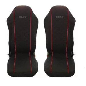 DESIGNED TO FIT Mercedes Actros MP4 MP5 2015+ Truck Seat Covers RED PIPING - Picture 1 of 2