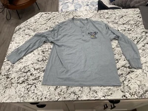 Life is Good Blue Long Sleeve Unisex Sleepwear Size L Gray Shirt Happy Trails - Picture 1 of 7